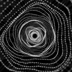 Abstract frame tunnel. Wormhole. 3D corridor grid.