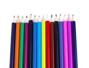 Color pencils isolated on white background.