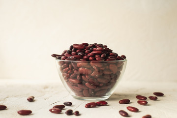 red beans kidney beans in a transparent bowl 