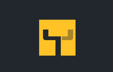 Fototapeta premium yellow square simple letter Y blue logo alphabet for company logo icon design