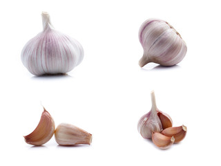 Garlic set isolated on white background