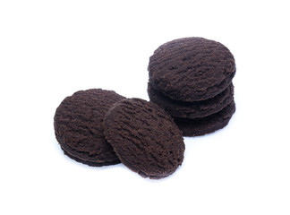 dark chocolate brownie cookies isolated on white