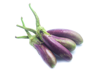 eggplants on white background