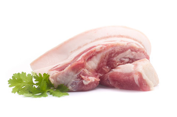 Pork belly on a white background