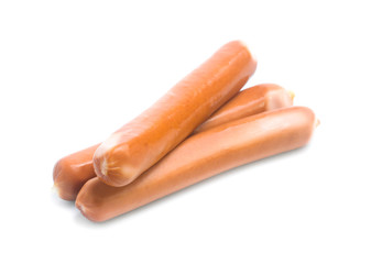 Frankfurter sausage isolated on white background