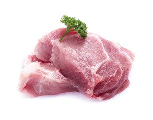 Fresh raw beef steak isolated on white background