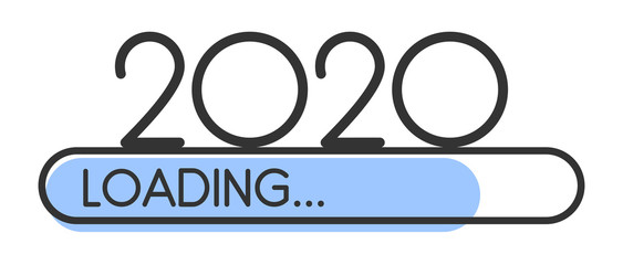Loading 2020 New Year blue creative festive banner.