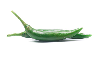 green chili pepper isolated on white background