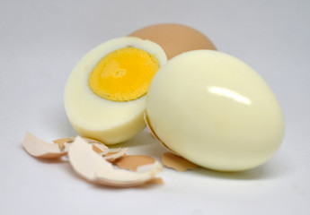 fried egg on white background