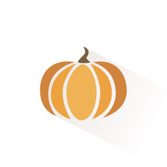 Pumpkin icon with shadow. Flat vector illustration