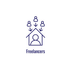 In-Company and Outsource Icon with freelancing or hiring imagery