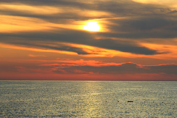 Fototapeta premium Sunrise on the Mediterranean Sea in Turkey
