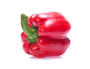 Red sweet pepper isolated on a white background