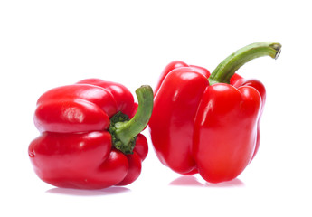 Red sweet pepper isolated on a white background