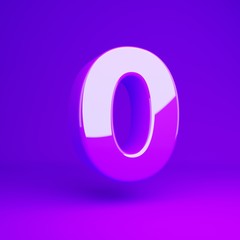 Glossy violet number 0 violet matte background