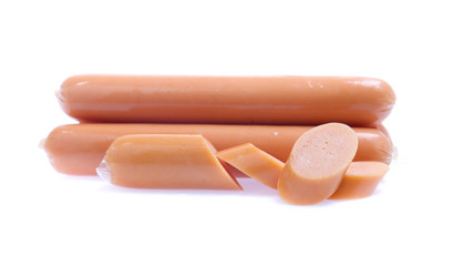 Fresh sausage  isolated on white background
