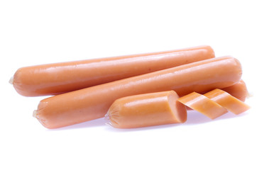 Fresh sausage  isolated on white background