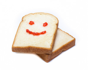 sliced bread isolated on white background