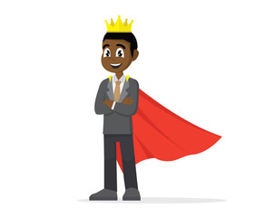 Cartoon character, King African businessman.