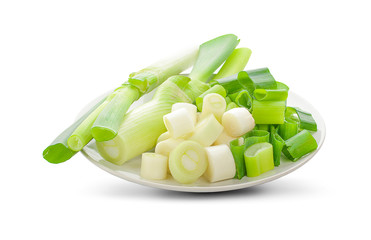 Green onion isolated on the white background