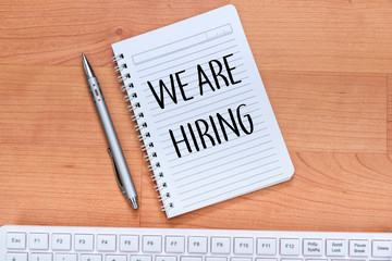 we are hiring written note