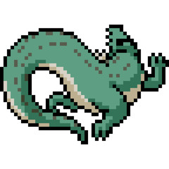 vector pixel art crocodile