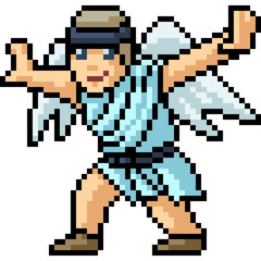 Fototapeta premium vector pixel art angel fly