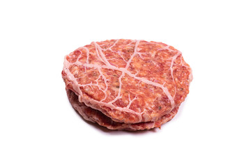 Burger cutlet isolated on white.