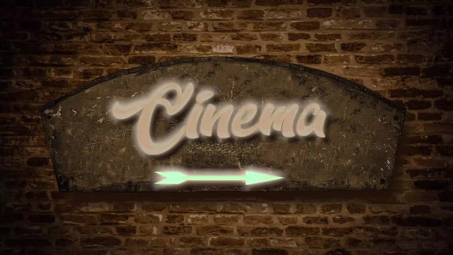 Street Sign the Way to Cinema