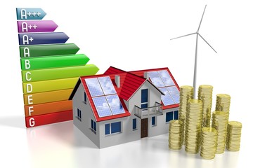 3D solar panels/ photovoltaic panels - saving concept