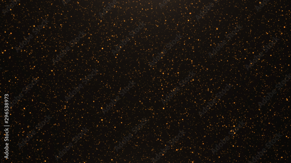 Wall mural abstract background of flickering gold particles and light flare