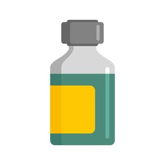 Mint syrup bottle icon. Flat illustration of mint syrup bottle vector icon for web design