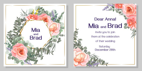 Invitation of flowers cards