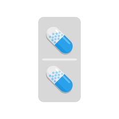 Modern antibiotic capsule icon. Flat illustration of modern antibiotic capsule vector icon for web design