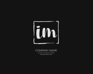 I M IM Initial handwriting logo design. Beautyful design handwritten logo for fashion, team, wedding, luxury logo.