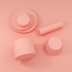 Pink mock up top view