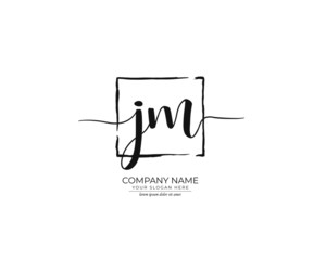 J M JM Initial handwriting logo design. Beautyful design handwritten logo for fashion, team, wedding, luxury logo.