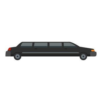 Luxury limousine icon. Flat illustration of luxury limousine vector icon for web design