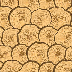 Seamless pattern with cartoon tree rings