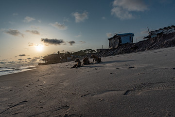 Fototapeta na wymiar Sunset on a Lekki Beach, Lafiaji
