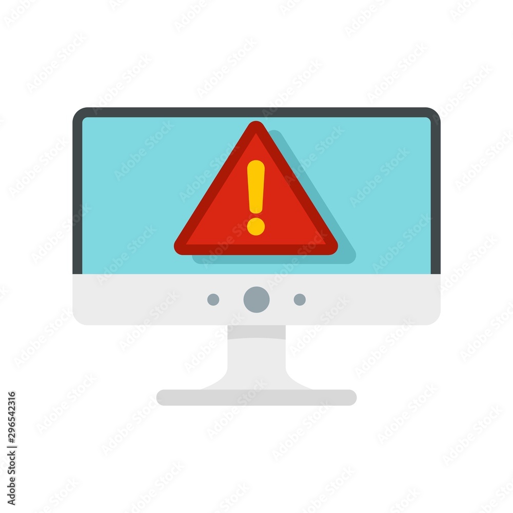 Poster computer security alert icon. flat illustration of computer security alert vector icon for web desig