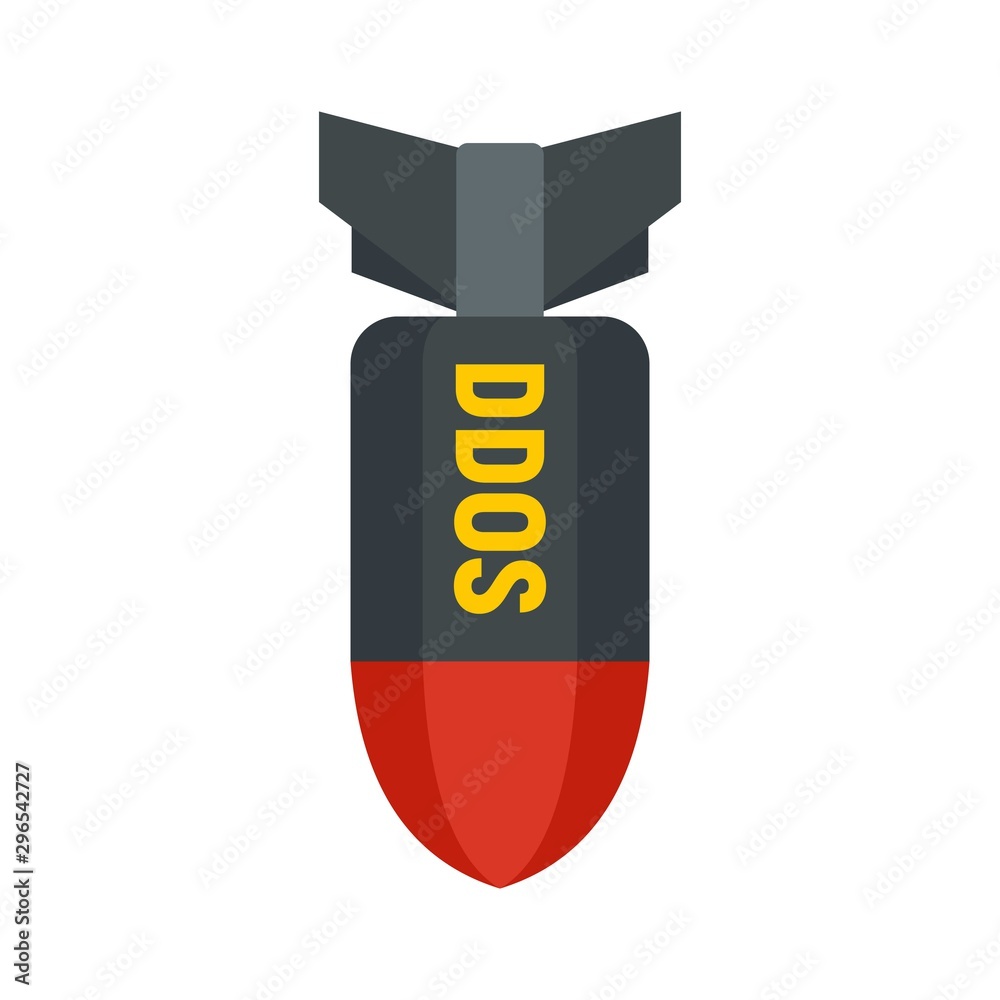 Poster dos hacker bomb icon. flat illustration of dos hacker bomb vector icon for web design