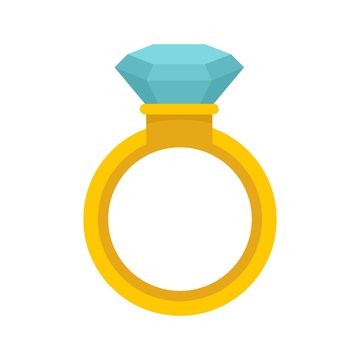 Crystal ring icon. Flat illustration of crystal ring vector icon for web design