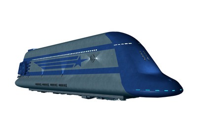 Passenger Space Ship isolated on White Background (3-D-Illustration)