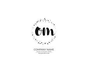 O M OM Initial handwriting logo design. Beautyful design handwritten logo for fashion, team, wedding, luxury logo.