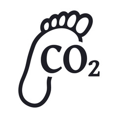 CO2 foot symbol ecological footprint outline icon