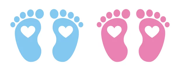 Fototapeten Baby foot barefoot heart icon © oxinoxi