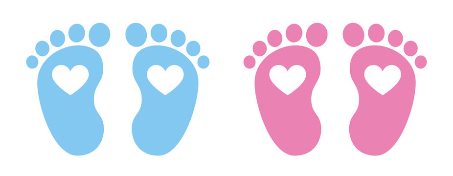 Baby foot barefoot heart icon