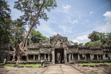 Fototapeta na wymiar Angkor Wat, Siem Reap »; August 2018: The central hall of an Angkor Wat temple
