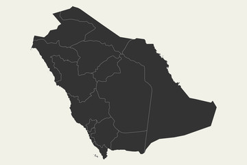 Modern saudi arabia map with boundaries vector illustration